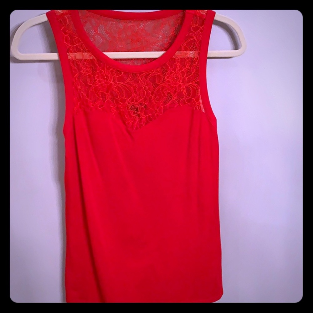Express Red lacey tank top